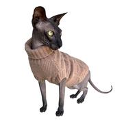 Kotomoda Musgo moca de cuello alto de gato, 100 % cachemira para esfinge y gatos desnudos (XL)