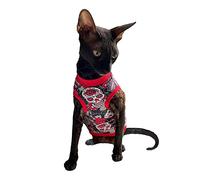 Kotomoda Sphynx Cat'S T-Shirt Red Sculls (M)
