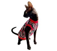Kotomoda Sphynx Cat'S T-Shirt Red Sculls (XS)