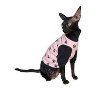 Kotomoda Sphynx Suéter de invierno de gato rosa HappyPaws desnudo gato sin pelo ropa de gato (L)