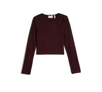 Koton Basic T-Shirt Cut out Detail Long Sleeve Crew Neck Ribbed Cotton, Blusa niñas, BORDEUX (467),