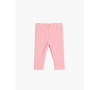 Koton Leggings Elastic Waistband Polka-Dot Cotton, Leggings Chicas bayb, Pink Design(2D7),