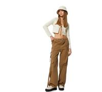 Koton Oversize Parachute Pants Cargo Pockets Cotton Calzoncillos, Brown(533), S De Las Mujeres