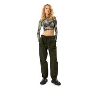 Koton Parachute Pants Oversized Pockets Waist and Leg Elastic Band Cotton Calzoncillos, Khaki(894), M De Las Mujeres