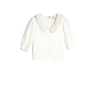 Koton Shirt Peter Pan Neck Polka-Dot Detail Half Sleeve Viscose Fabric, Blusa niñas, White(000),