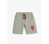 Koton Spiderman Shorts Licensed Drawstring Pockets Printed Cotton, Pantalones Cortos niños, Grey(028),