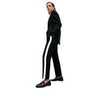 Koton Striped Pocket Detail High Rise Cigarette Trousers, Calzoncillos De Las Mujeres, Black(999),