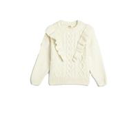Koton Sweater Ruffle Detail Long Sleeve Cable Knit Detail Soft Touch, suéter niñas, Ecru(010),