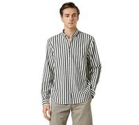 Koton Woven Shirt Long Sleeve Classic Neck Slim Fit Camisa, Navy Stripes (02l), M para Hombre