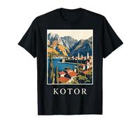 Kotor Montenegro Costa Adriática Arte de Viaje Camiseta