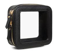 KOTORA Bolsas de maquillaje transparentes - Bolsa de aseo con asa aprobada por la TSA, gran apertura, organizador de artículos esenciales de viaje para coche, bolsa de cosméticos, Negro -, Mini