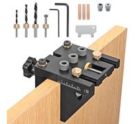 Kotsy Pocket Hole Jig kit de plantilla de clavija 3 en 1 Kit de plantillas de orificio de bolsillo 6/8/10/15mm con clip de posicionamiento para DIY trabajar la madera para placa de 14-50 mm