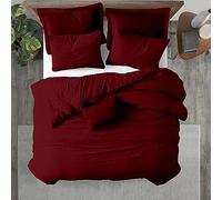 Kotton Culture 100% Egyptian Cotton Duvet Cover with Four Pillowshams, 600-Thread-Count Super King Size Quilt Cover (260 cm x 220 cm), Luxurious Soft Sateen Cozy European Duvet Bedding (Burgundy)