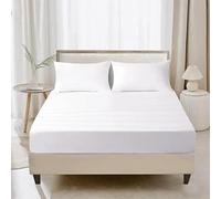 Kotton Culture 100% Egyptian Cotton Fitted Sheet with Two Pillowcases, 600 TC Fitted Sheet for Queen Bed (140 x 190 cm), 38CM Extra Deep Fitted Sheets - White