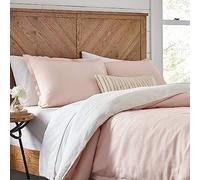 Kotton Culture 600 Thread Count Reversible Duvet Cover and Two Pillowshams, 100% Egyptian Cotton Emperor Size Quilt Cover (290 cm x 235 cm) White & Blush, Luxe Soft Sateen European Duvet Bedding