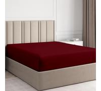Kotton Culture Emperor Fitted Sheet 100% Egyptian Cotton Fitted Sheet Only 800 Thread Count 48 cm Extra Deep Pocket Bottom Sheets (200x200cm, Burgundy)