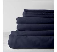 Kotton Culture Juego de sábanas de 4 Piezas de 800 Hilos DE ALGODÓN Egipcio con Bolsillo Extra Profundo de 48 cm Lujosa sábana de algodón Grueso Ropa de Cama para Todas Las Estaciones - Azul Marino