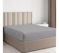 Kotton Culture King Size Fitted Sheet 100% Egyptian Cotton Fitted Sheet Only 800 Thread Count 48 cm Extra Deep Pocket Bottom Sheets (150x200cm, Silver)