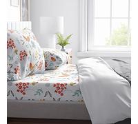 Kotton Culture Printed Sheets Single Size, 4pc, Egyptian Cotton, 600TC, Bedding, Luxury Hotel Sheets 15" Deep Pocket, Tight Fit, Sateen Weave (Tropical Forest)