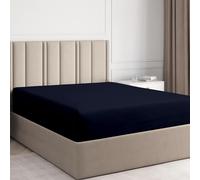 Kotton Culture Single Size Fitted Sheet 100% Egyptian Cotton Fitted Sheet Only 800 Thread Count 38 cm Extra Deep Pocket Bottom Sheets (90x190cm, Navy)