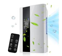 Kouamor 2 en 1 2200 ml Deshumidificador D Aire y Purificador de Aire Anti Molienda Eléctrica, Destructor de Olor para Dormitorio Oficina Casa Apartamento Bodega, Blanco, Continu