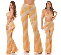 Koucla Brillo Mujer Pantalones Leggins High Waist Party de Campana Milax-Fashion