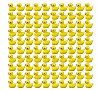 Koufeil 100 Patos Pequeños | Desafío Escondiendo Patos, Figuras De Pato Pequeño De 10 Colores, Mini Patos De Resina Juego De Patos Pequeños A Granel para Decoración De Casa De Muñecas Micro (Yellow)