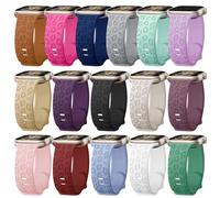 Kounlsyam Paquete de 16 correas grabadas de leopardo compatibles con Apple Watch de 42 mm, 41 mm, 40 mm, 38 mm, para mujeres y hombres, correa deportiva de silicona para iWatch Series Ultra 10, 9, 8,