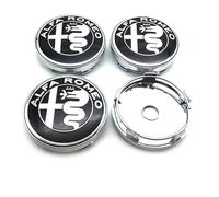 KOUNNENA 4Pcs Tapas para Llantas tapacubos tapabujes Tapas de Cubo de Centro de Rueda Emblema de Insignia de 60mm para Alfa Romeo Mito Giulietta Giulia GT Spider Stelvio