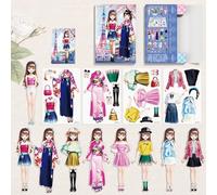 KOURM Magnetic Dress Up Baby Paper Dolls, Magnetic Princess Dress Up Paper Doll Pretend Play Toys Set, Magnet People Clothes Puzzles Game for 3+ Year Old Girls Toddler (K)
