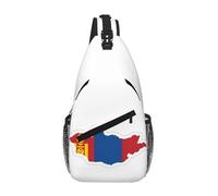 KOUUIP Bandolera con mapa de bandera de Mongolia para hombres y mujeres, antirrobo, bolsa cruzada para el pecho, bolsa de viaje casual para senderismo
