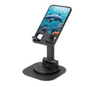 KOUUIP Beautiful Underwater World Dolphins Coral 360 - Soporte giratorio para teléfono, ángulo ajustable, portátil, plegable, base de escritorio con base antideslizante