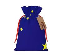 KOUUIP Bolsa de arpillera con estampado de bandera del estado de Alaska, regalos de fiesta de Navidad, bolsa de lino para regalos, varios tamaños (S, M)