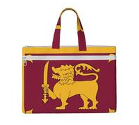 KOUUIP Bolsa de documentos de lona con la bandera de Sri Lanka con impresión de 10.6 x 15 pulgadas, 2 bolsillos con cremallera, sin desorden para archivos de oficina