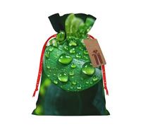KOUUIP Bolsa de lino de arpillera con estampado de gotas de lluvia sobre roca, regalos de fiesta de Navidad, varios tamaños (S, M)