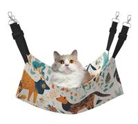 KOUUIP Bonita hamaca para gatos con estampado de animales florales para colgar en jaula, hamaca ajustable para mascotas, hamaca suave para dormir para gatos, hurón