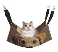 KOUUIP Bonita hamaca para gatos con estampado de perro labrador para colgar en jaula, hamaca ajustable para mascotas, hamaca suave para dormir para gatos, hurón