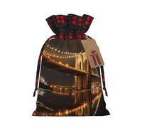 KOUUIP Brooklyn Bridge - Bolsa de regalo de Navidad con cordón reutilizable para envolver dulces
