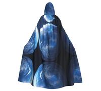 KOUUIP Capa con capucha para adultos con estampado de tormenta del océano y planeta de la Tierra, con capa de bruja para Halloween, Navidad, disfraz de fiesta