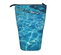 KOUUIP Cool Pool - Estuche telescópico para lápices con estampado de agua, estuche de papelería, bolsa retráctil de pie, organizador de pie