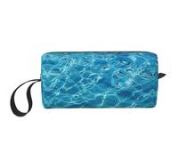 KOUUIP Cool Pool Water Print - Estuche organizador de maquillaje de gran capacidad para viajes, bolsa de maquillaje portátil para mujeres, Blanco, Talla única