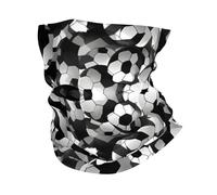 KOUUIP Diadema con estampado de balón de fútbol en blanco y negro, polaina para el cuello, máscara facial, bufanda mágica para hombres y mujeres