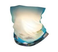 KOUUIP Diadema con estampado de delfines, tortugas marinas, tiburones, pulpo, coral, bufanda, pañuelo mágico para hombres y mujeres