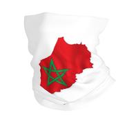 KOUUIP Diadema con estampado de mapa de la bandera de Marruecos, polaina para el cuello, máscara facial, bufanda mágica para hombres y mujeres