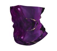 KOUUIP Diadema con estampado de mármol de textura morada oscura para el cuello, polaina para la cabeza, máscara facial, bufanda mágica para hombres y mujeres