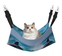 KOUUIP Dolphins in The Sea - Hamaca para gatos con estampado de 1 para colgar en jaula, hamaca ajustable para mascotas, hamaca suave para dormir para gatos, hurón