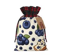 KOUUIP Food made of blueberry04 Print - Bolsa de regalo de Navidad con cordón reutilizable para envolver dulces