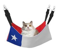 KOUUIP Hamaca de gato con estampado de bandera de Chile para colgar en jaula, hamaca ajustable para mascotas, hamaca suave para dormir para gatos, hurón