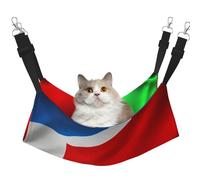 KOUUIP Hamaca de gato con estampado de bandera de Costa Rica para colgar en jaula, hamaca para mascotas ajustable, hamaca suave para dormir para gatos, hurón