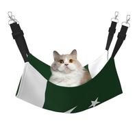KOUUIP Hamaca de gato con estampado de bandera de Pakistán para colgar en jaula, hamaca ajustable para mascotas, hamaca suave para dormir para gatos, hurón